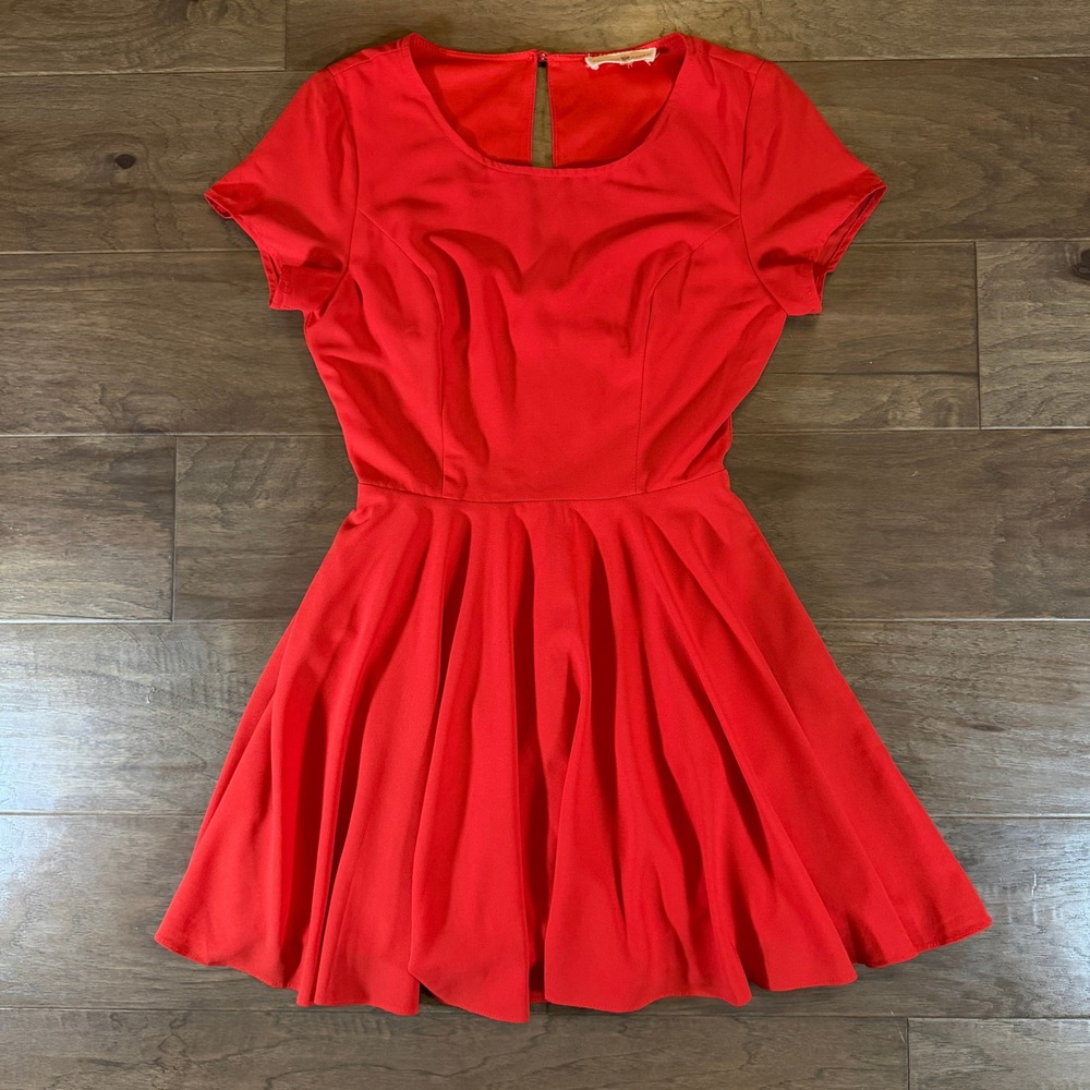 Altard State Red Fit and Flare Mini Dress Cutout Back‎ Small